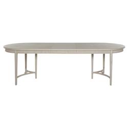 Whitlock White Wood Patterned Extendable Oval Dining Table - 86-106"W|