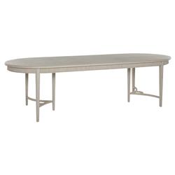 Whitlock White Wood Patterned Extendable Oval Dining Table - 86-106"W|