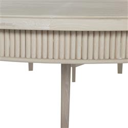 Whitlock White Wood Patterned Extendable Oval Dining Table - 86-106"W|