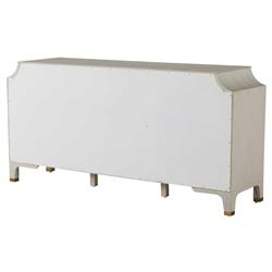 Alexandra White Mahogany Stained Brass Accent 11 Drawer Dresser|