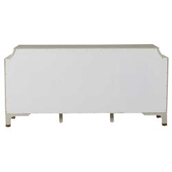 Alexandra White Mahogany Stained Brass Accent 11 Drawer Dresser|