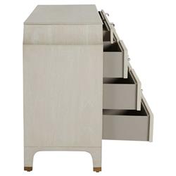 Alexandra White Mahogany Stained Brass Accent 11 Drawer Dresser|