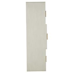 Leona French Parchment White Mahogany Linen Front Tapered Legs 9 Drawer Dresser|