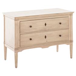 Linnea Updated Traditional Beige Oak Wood Nightstand|
