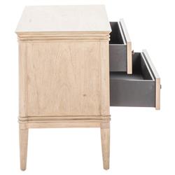 Linnea Updated Traditional Beige Oak Wood Nightstand|