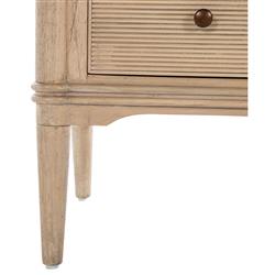 Linnea Updated Traditional Beige Oak Wood Nightstand|