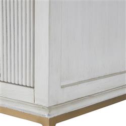 Riggs French Country White Ribbed Oak Wood 2 Drawer Nightstand|