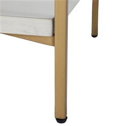 Riggs French Country White Ribbed Oak Wood 2 Drawer Nightstand|
