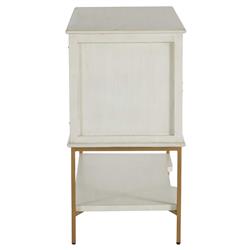 Riggs French Country White Ribbed Oak Wood 2 Drawer Nightstand|