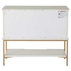 Riggs French Country White Ribbed Oak Wood 2 Drawer Nightstand|