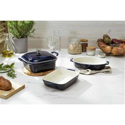 Staub Modern Classic Dark Blue Ceramic 4 Piece Mixed Baking Dish Set|