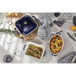 Staub Modern Classic Dark Blue Ceramic 4 Piece Mixed Baking Dish Set|