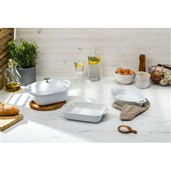 Staub Modern Classic White Ceramic 4 Piece Mixed Baking Dish Set|