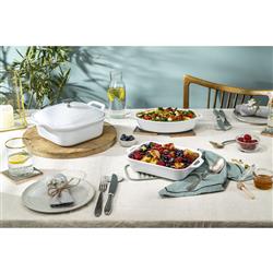 Staub Modern Classic White Ceramic 4 Piece Mixed Baking Dish Set|