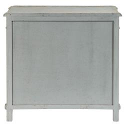 Ava French Country Distressed Grey Reclaimed Pine Wood 3 Drawer Bachelors Chest|