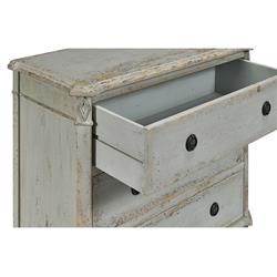 Ava French Country Distressed Grey Reclaimed Pine Wood 3 Drawer Bachelors Chest|