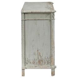 Ava French Country Distressed Grey Reclaimed Pine Wood 3 Drawer Bachelors Chest|