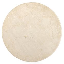 Gary French Country Cream Marble Top Iron Base Round Dining Table - Small - 38"W|