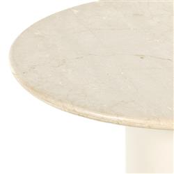 Gary French Country Cream Marble Top Iron Base Round Dining Table - Small - 38"W|