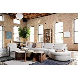 Brandon Rustic Black Iron Top Brown Oak Wood Base Round Coffee Table|