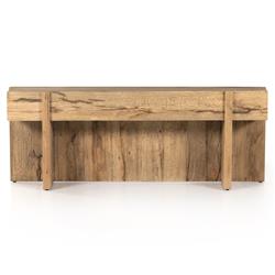 Beth Rustic Black Brown Oak Wood Rectangular Console Table|