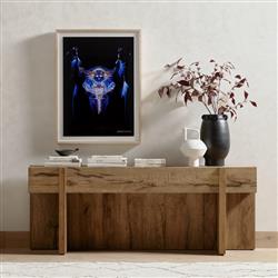 Beth Rustic Black Brown Oak Wood Rectangular Console Table|