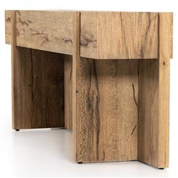 Beth Rustic Black Brown Oak Wood Rectangular Console Table|