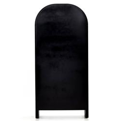 Sheila Industrial Clear Glass Black Iron Frame Curved 2 Door Display Case|