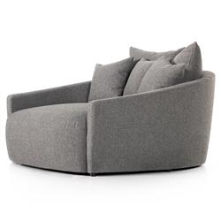 Louisa Modern Classic Grey Upholstered Round Sofa - 62"W|