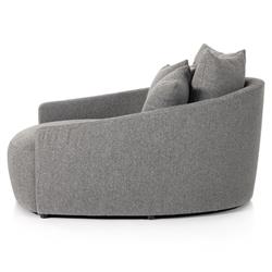 Louisa Modern Classic Grey Upholstered Round Sofa - 62"W|