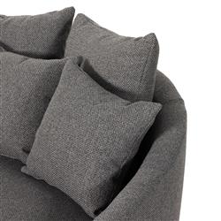 Louisa Modern Classic Grey Upholstered Round Sofa - 62"W|