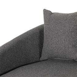 Louisa Modern Classic Grey Upholstered Round Sofa - 62"W|