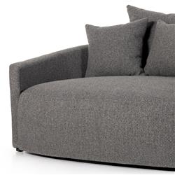 Louisa Modern Classic Grey Upholstered Round Sofa - 62"W|