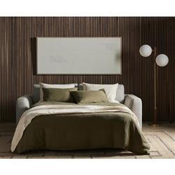 Stanley Rustic Lodge Light Grey Upholstered Sleeper Sofa - 89"|