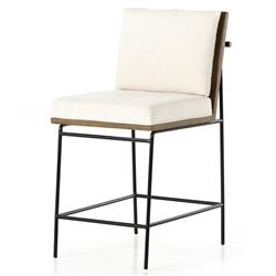 Inno Industrial Loft White Performance Seat Black Iron Frame Counter Stool|