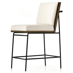 Inno Industrial Loft White Performance Seat Black Iron Frame Counter Stool|