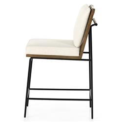 Inno Industrial Loft White Performance Seat Black Iron Frame Counter Stool|