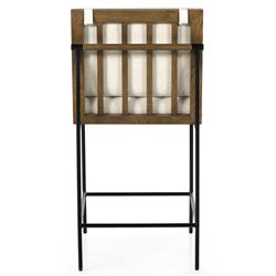 Inno Industrial Loft White Performance Seat Black Iron Frame Counter Stool|