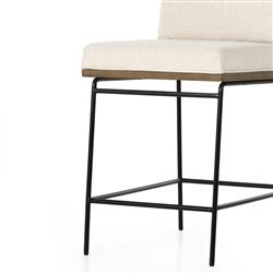 Inno Industrial Loft White Performance Seat Black Iron Frame Counter Stool|
