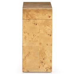 Cynthia Rustic Lodge Natural Brown Burl Wood Rectangular Console Table|