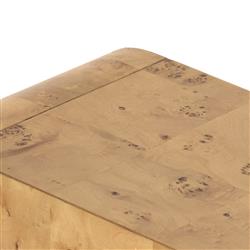 Cynthia Rustic Lodge Natural Brown Burl Wood Rectangular Console Table|