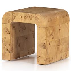 Cynthia Rustic Lodge Brown Burl Wood Square End Table|