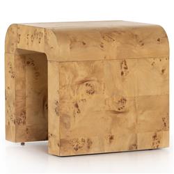 Cynthia Rustic Lodge Brown Burl Wood Square End Table|