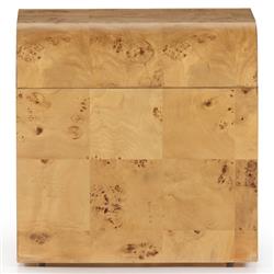 Cynthia Rustic Lodge Brown Burl Wood Square End Table|