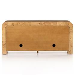 Cynthia Rustic Natural Brown Burl Wood Rectangular 4 Door Media Console - 65"W|