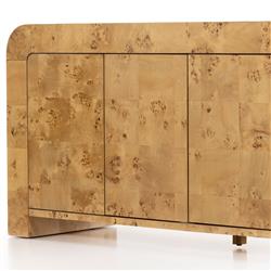 Cynthia Rustic Natural Brown Burl Wood Rectangular 4 Door Media Console - 65"W|