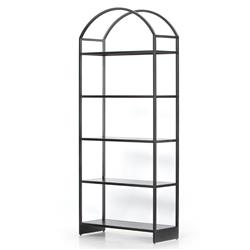 Jones Modern Classic Black Iron Arched Bookcase|