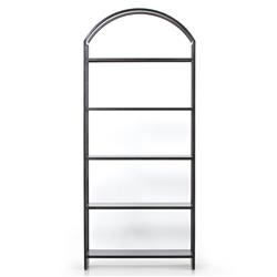 Jones Modern Classic Black Iron Arched Bookcase|