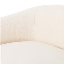 Riley Mid Century White Performance Upholstered Natural Wood Sofa - 86.5"W|