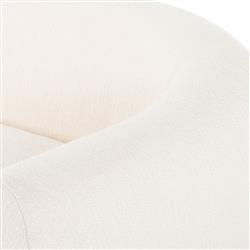 Riley Mid Century White Performance Upholstered Natural Wood Sofa - 86.5"W|